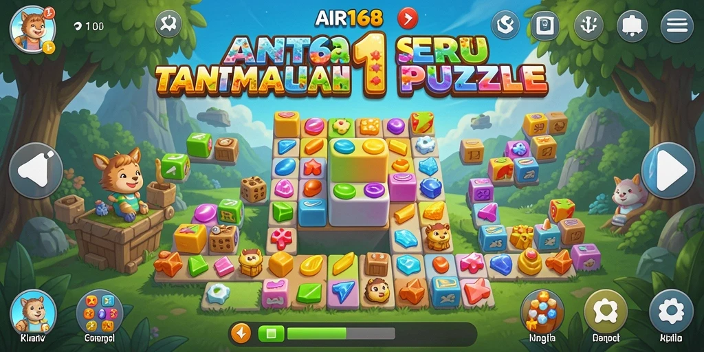 Tampilan gameplay seru dalam game Puzzle AIR168.