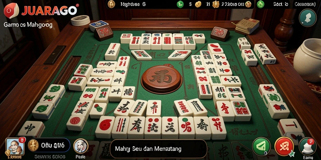 Tampilan menarik dari gameplay JUARAGO yang menampilkan Mahjong.