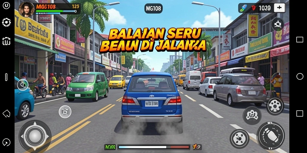 Gameplay seru MG108 dengan balapan yang menegangkan.