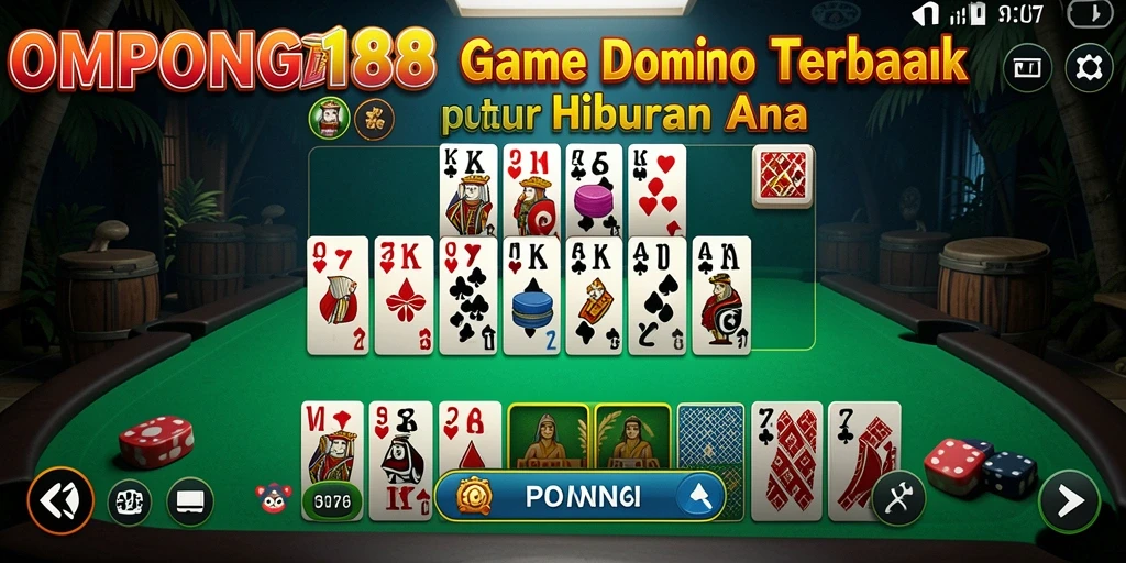 Screenshot OMPONG188 menampilkan gameplay seru dan interaktif Domino.