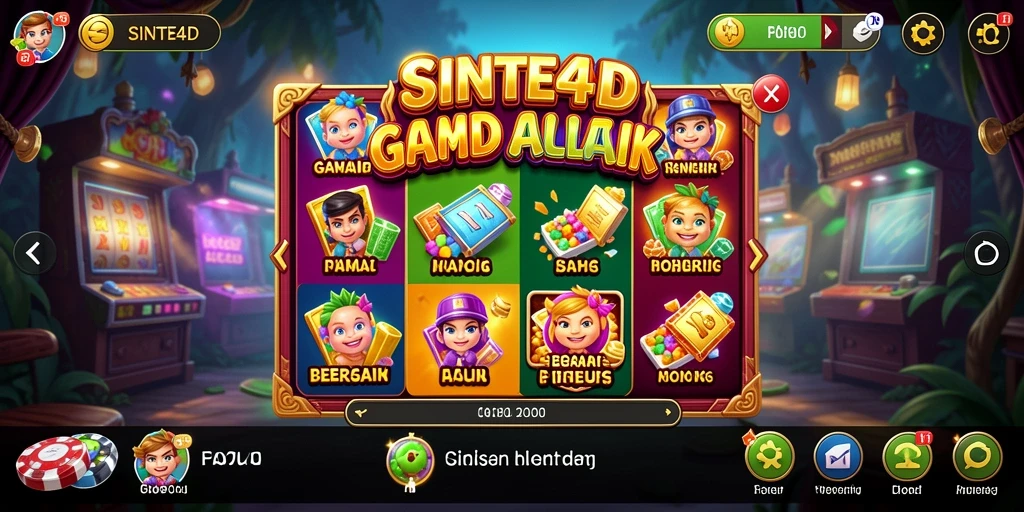 Screenshot gameplay SINTE4D menampilkan putaran slot yang seru.